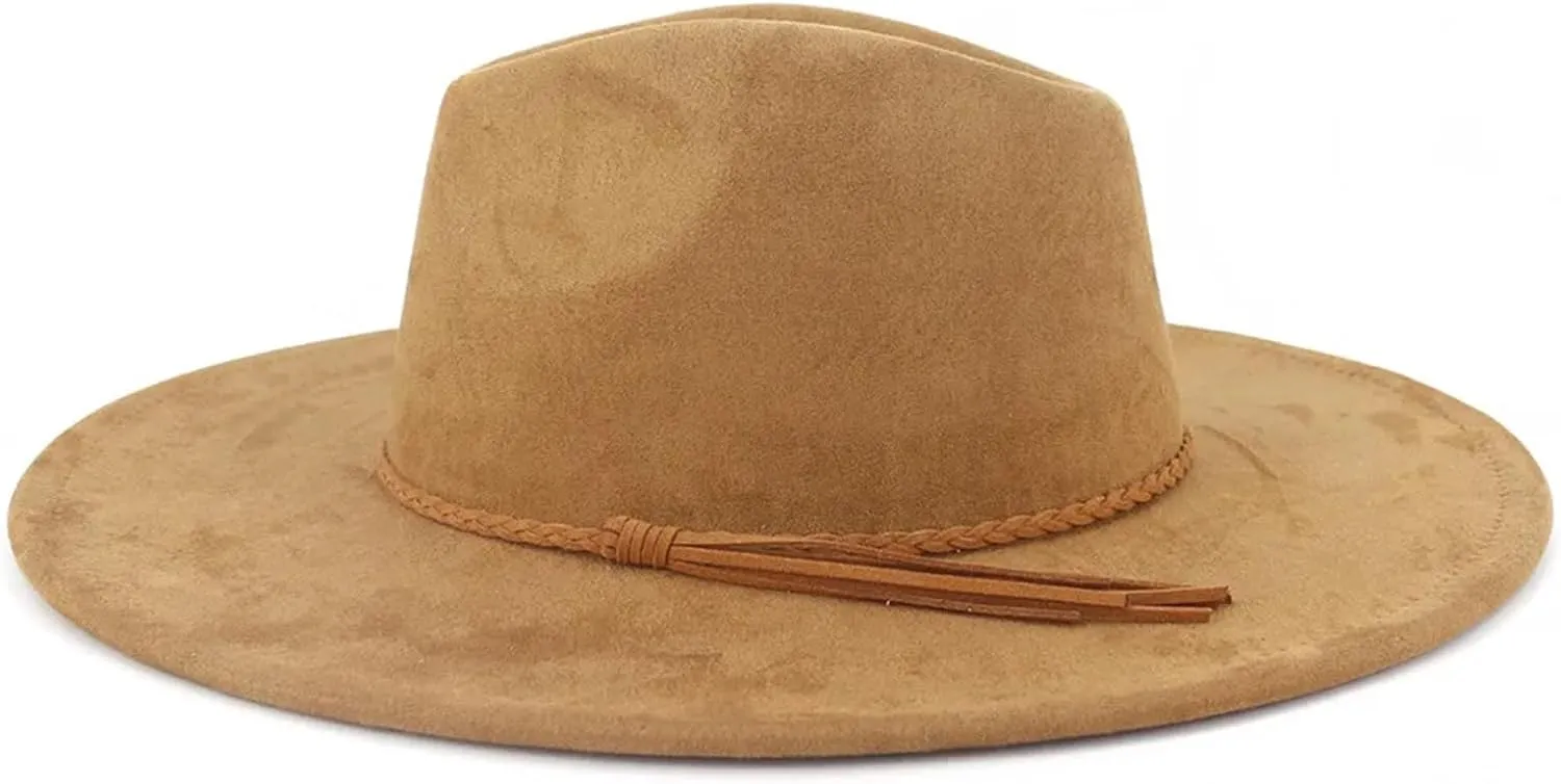 Unisex 9.5Cm Wide Brim Fedora Hat - For Winter Jazz And Church
