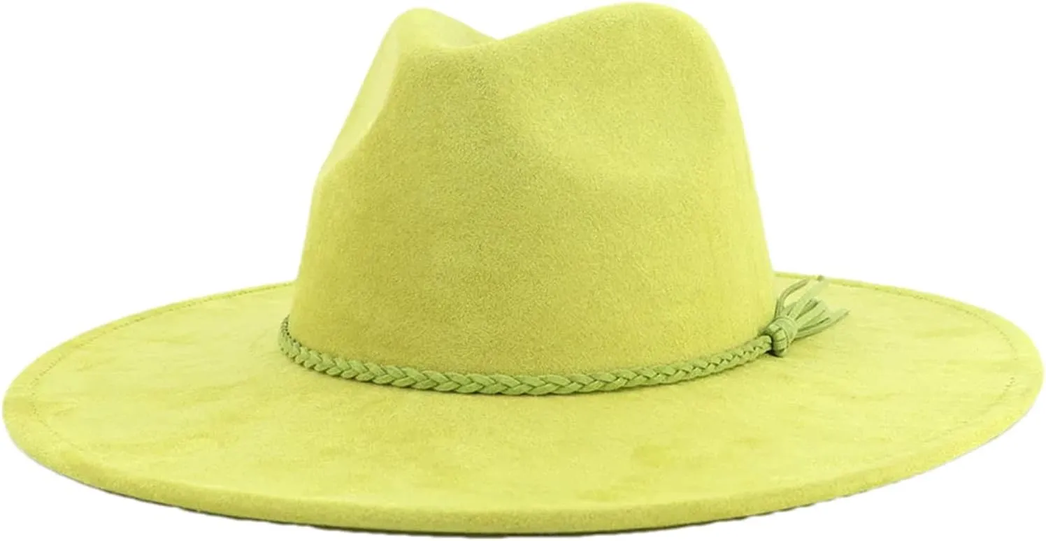 Unisex 9.5Cm Wide Brim Fedora Hat - For Winter Jazz And Church