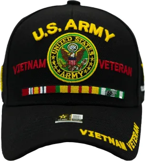 Vietnam Veteran Hat US Army Hat Officially Licensed Army Veterans Embroidered Adjustable Military Baseball Cap for Men Tactical