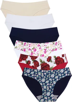Wealurre Seamless Underwear Invisible Bikini No Show Nylon Spandex Women Panties