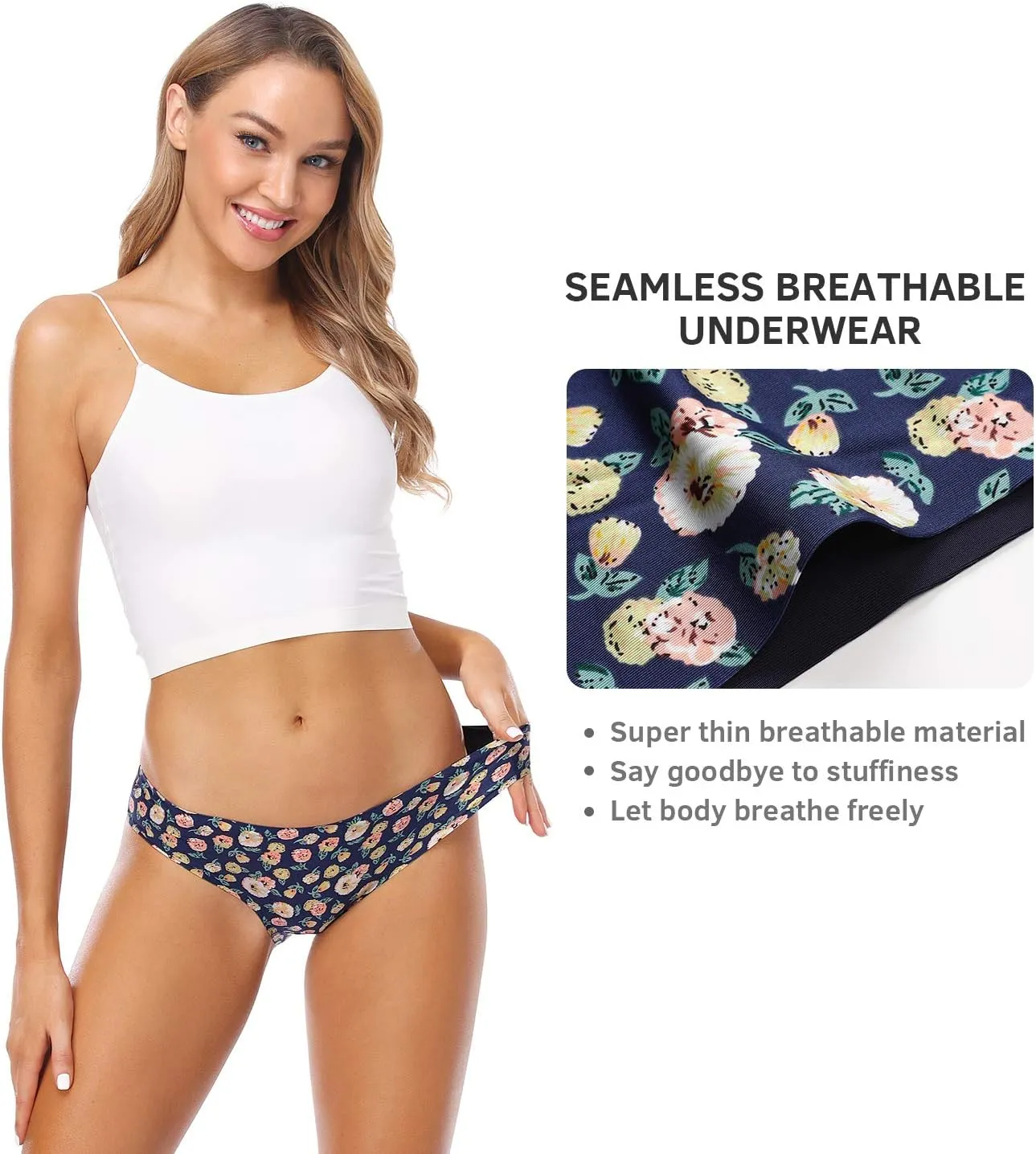 Wealurre Seamless Underwear Invisible Bikini No Show Nylon Spandex Women Panties