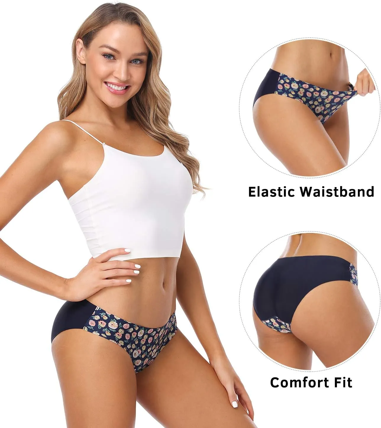 Wealurre Seamless Underwear Invisible Bikini No Show Nylon Spandex Women Panties